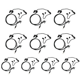 BVMAG Acoustic Tube Earpiece Headset with PTT Mic Compatible for Cobra Microtalk Cxt195 PX655 Cx112 PX650 ACXT1035r ACXT145 ACXT545 RX385 RX685 Two Way Radio 10Pack