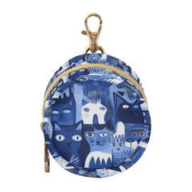 Linda caricatura azul gato recién nacido niña chupete titular portátil cartera monedero, recién nacido esencial protector de chupones para chupones