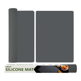 Silicone Mat for Kitchen Counter, Silicone Mat Trimable to Size (Dark Gray, 23.6×15.7inch-2PCS), BPA-Free Silicone Placemat, Heat-Resistant NonSlip Table Mat for Air Fryer, Countertop Protector Mat