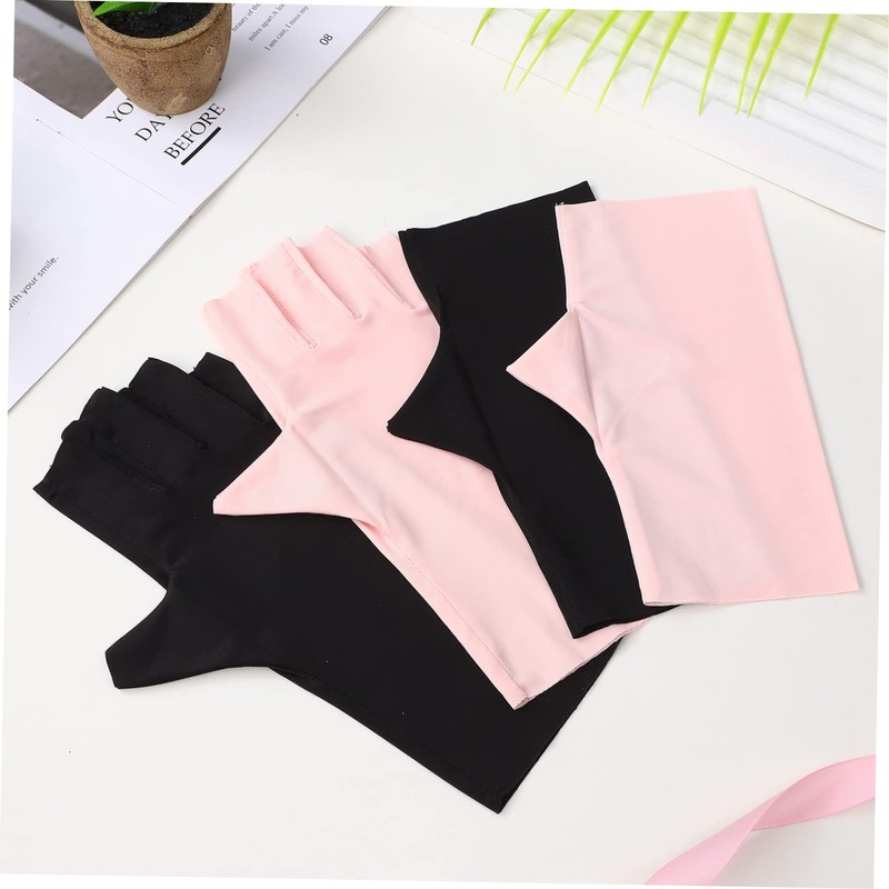Healeved 16 Pairs Nail Gloves Fingerless Gloves Uv Protection Rays