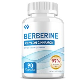WACHRAY Berberine with Ceylon Cinnamon - Berberine Supplement 1500mg Berberine HCl 97% Purity with Bitter Melon Complex Supplements - Non-GMO Vegan - 90 Capsules