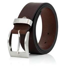 LINDENMANN Men's Leather Belt 40 mm Wide Belt Full Cowhide Leather Dark Brown, dark brown