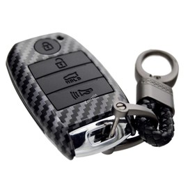 2-Layers Hybrid Carbon Key Fob Cover for KIA Forte Sorento Optima Soul Sedona NIRO Sportage SY5JFFGE04