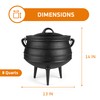 Bruntmor 8-Quart Pre-Seasoned Cast Iron Cauldron - African Potjie Pot