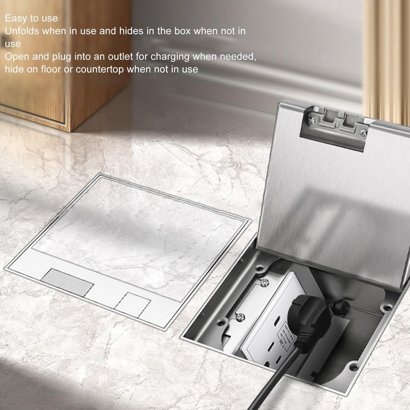 1Recessed Floor Electrical Outlet Kit,Waterproof Electrical Outlet Covcer Box with