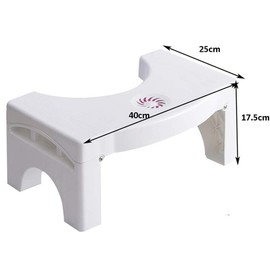 Folding Squatting Toilet Stool 7" Plastic Non-Slip Foldable Bathroom Stools Toilet Step Stool for Kids and Adults, Squat Aid Stool for Constipation Relief White