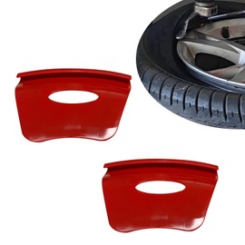 coppialu 2 Pcs Car Tire Disassembly Rim Protector,Double Raised Anti-Slip Tire Edge Protector Tool,Universal Tire Removal Tool Fits for Cars Motorcycles (Red)