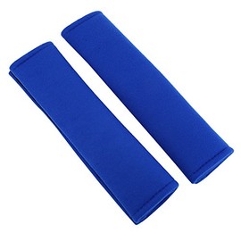 Fdit Cojines Azules para Cinturones de Seguridad, 2 Piezas Fundas Universales de Almohadilla para Hombros con Cierre de Gancho y Bucle para una Conduc