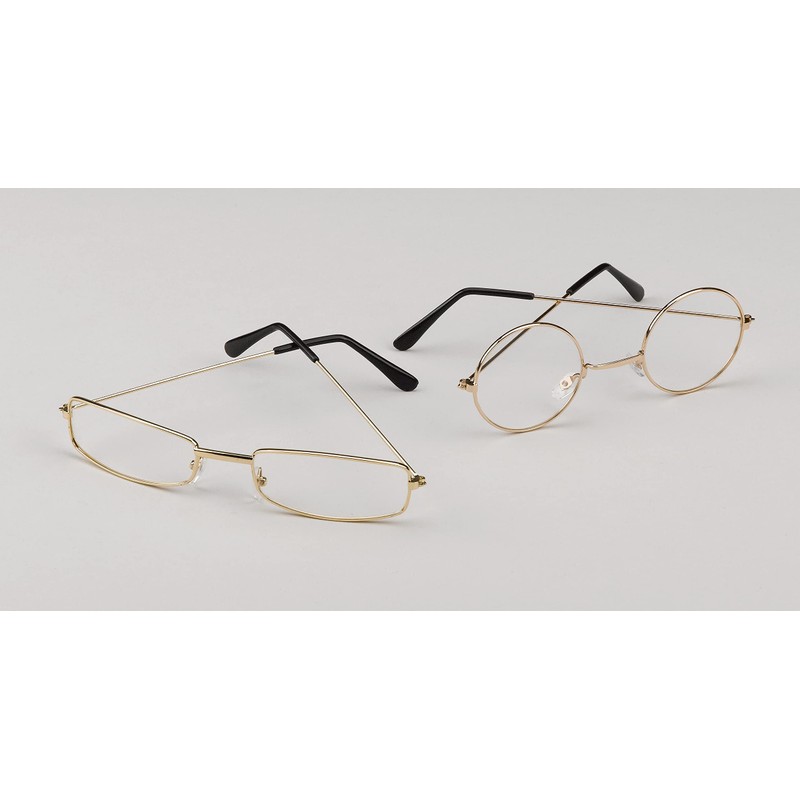 OTC Round Wire Rim Glasses Costume Accessory, Gold, One Size