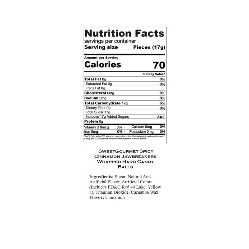 SweetGourmet Spicy Cinnamon Jawbreakers Wrapped Hard Candy Balls | 2