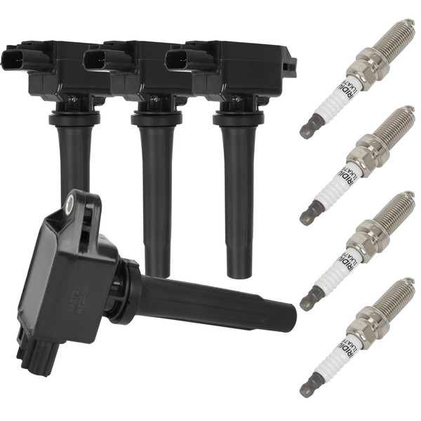 ASAPE 4PCS Ignition Coil Pack UF656 and 4PCS Iridium Spark