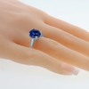 Gem Stone King 5.03 Cttw Blue Created Sapphire and Black