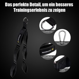 MANUEKLEAR Triceps Rope Cable Attachment with Larger Range of Movement, Triceps Pull Down Rope for Push Downs, Crunches, Facepulls for Professional Gym (Six Foles)