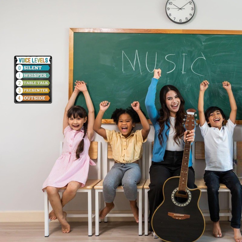 LYXDS Voice Level Chart Classroom Poster Decor Art Metal Tin