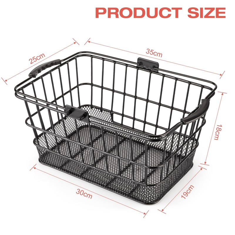 Front Bike Basket with Handle– Detachable Bicycle Basket for Groceries,
