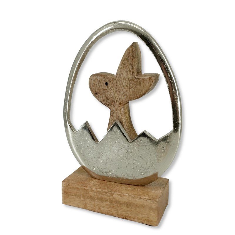 Wooden and Metal Easter Decoration Wood and Metal Easter Bunny