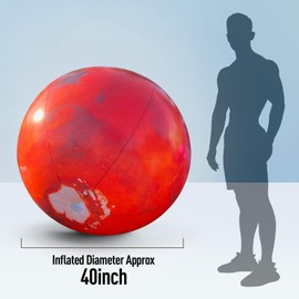 OZIS 40’’ Large Inflatable Sun Planet Balloon with LED Light and Air Pump Hanging Airtight PVC Solar System Balloon for Educational Institution/Planetarium/ChurchStore Decoration