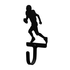 Village Wrought Iron Football Player Wall Hook Decorative Small