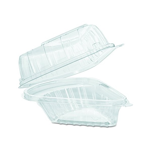 Dart C54HT1 Showtime Clear Hinged Containers, Pie Wedge, 6 2/3