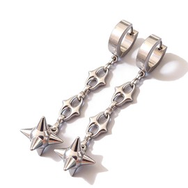 Gothic Flail Morning Star Mace Spike Ball Dangle Earrings - Punk Rock Stainless Steel Drop Earrings for Women Men, Edgy Spiked Ball Jewelry for Halloween, Cosplay & Daily Wear (flail2)