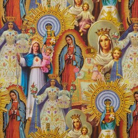 Kt KILOtela - Canvas Fabric by the Metre, Digital Print, Half Panama Organic Cotton, Decoration, Upholstery, Cushions, Curtains, Bedspreads, Width 280 cm, Viva María