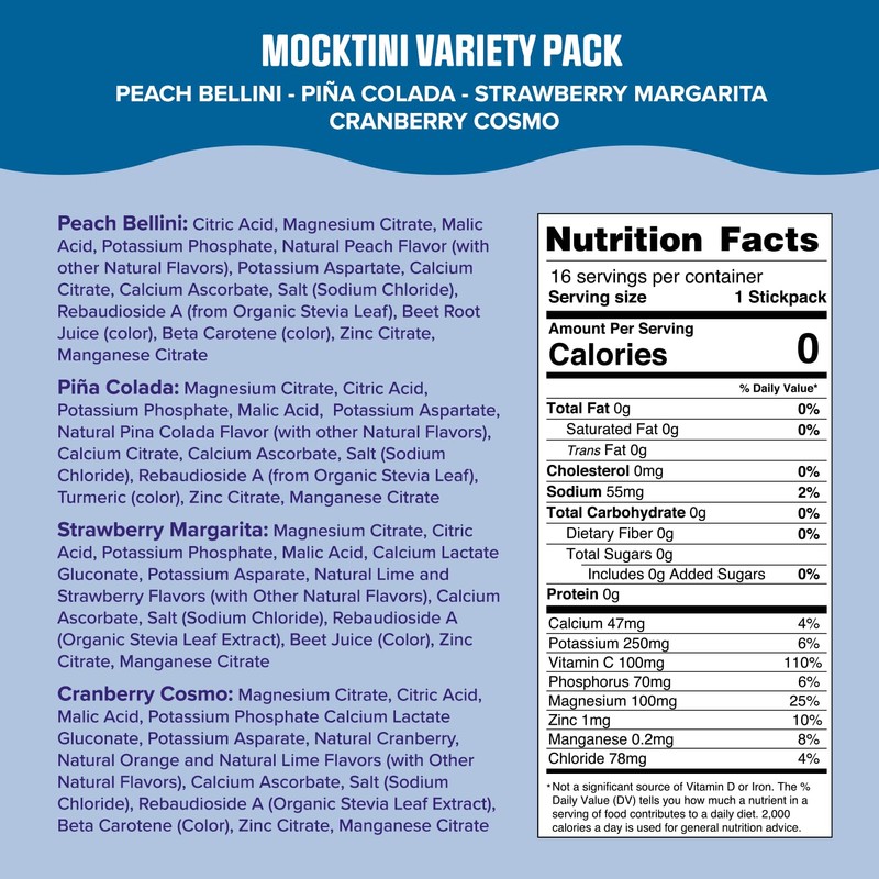 Ultima Replenisher Daily Electrolyte Powder – Mocktini Variety Pack, 16