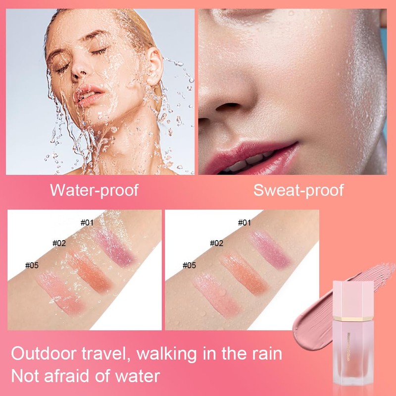 LOPHE Liquid Blush for Cheeks, Soft Cream Liquid Blush Stick