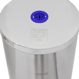 Germisept Floor Stand Gym Wipe Dispenser, Stainless Steel Wipe Dispenser with High Capacity Built-in Trash Can and Back Door Access And Free Sign Board