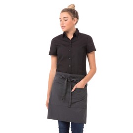 Chef Works Unisex Half Bistro Apron, Dark Grey, One Size