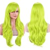 IMISSU 70 cm Long Hair Water Wavy Wigs with Fringe