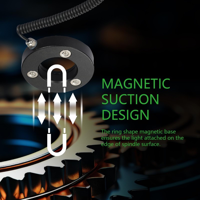 Xapolu Milling Machine Spindle Light, 50MM Waterproof Ring LED Magnetic