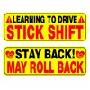 Learning to Drive Stick Shift Car Magnet - Colorful, Reflective,