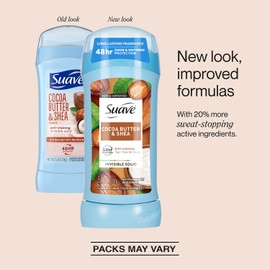 Suave Antiperspirant Deodorant for Women, Coconut Kiss 2-Pack – Anti-Staining Invisible Solid Sticks, Talc-Free, 1.2 Oz Ea