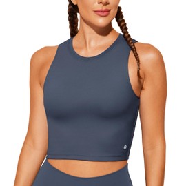 Natural Feelings - Sujetadores deportivos para mujer, con relleno extraíble, sin mangas, para entrenamiento, correr, sin mangas, marino, L