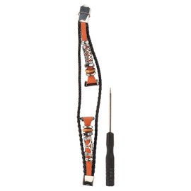 Boho Beaded Braided Smart Watch Strap PU Leather Alloy Bracelet Replacement Accessory Fit for Band 8 NFC Brown