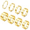 LOYALLOOK 8Pcs 14K Gold Filled Rings Stainless Steel Stacking Rings