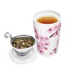 Tea Forte Double-Walled Ceramic Kati Cup, Removable Stainless Steel Infuser