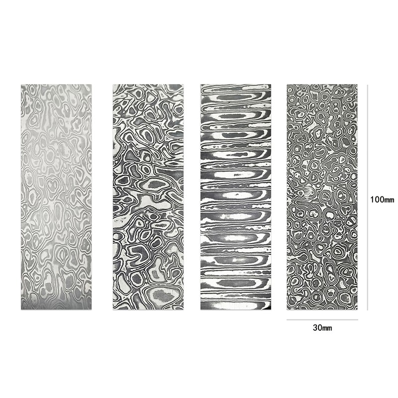 Damascus Steel Billet Sandwich Plate Material Patterned Steel Quenched Smoothed