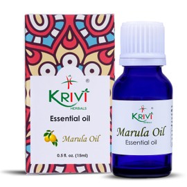 Krivi Herbals Marula Essential Oil, Clear, – 100% Natural Cold Pressed Organic Marula Oil - for Face, Skin Care, Hair Care, Scalp Massage & Body Massage 15ml (0.5 oz)