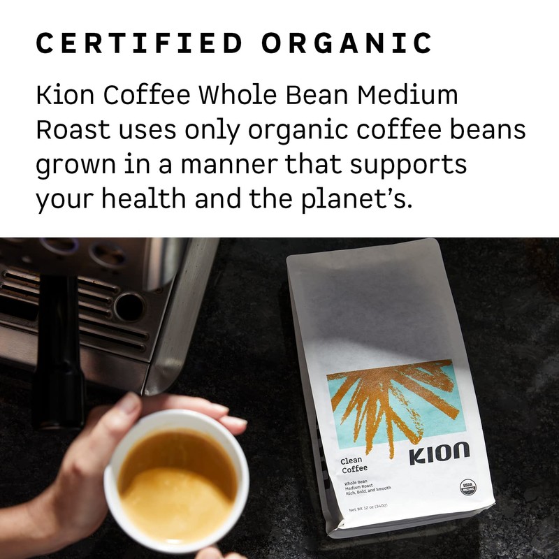 Kion Organic Ground Coffee, Tested for Toxins, Ethically Sourced, Rich,