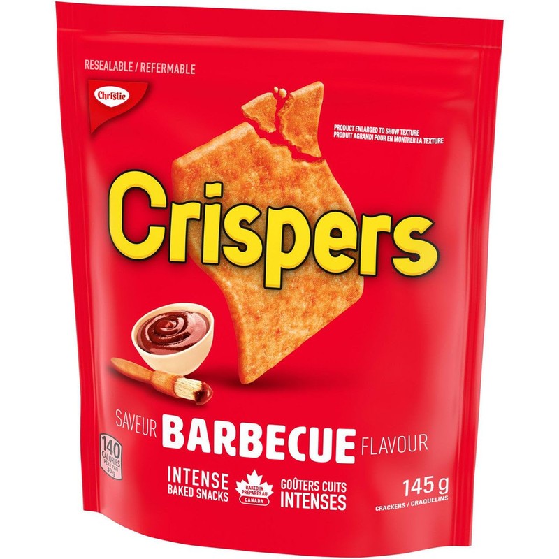 Christie Crispers, Barbecue Crackers, 145g/5.1 Ounce, Bag, Imported from Canada)