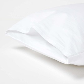 HOMESCAPES White Pillowcase 40 x 60 cm Pack of 2 100% Organic Cotton with 400 Thread Count Egyptian Cotton Children's Pillowcase GOTS Certified Allergy Friendly Bed Linen