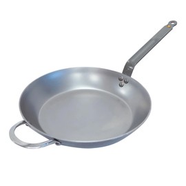 de Buyer MINERAL B Carbon Steel Fry Pan - 12.25” Diameter, 9” Cooking Surface - Ideal for Searing, Sauteing & Reheating - Naturally Non-Stick Finish - Made in France