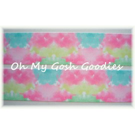 1.5 CLASSIC * PASTEL * WATERCOLOR TYE DYE GROSGRAIN RIBBON CHEER TIC TOC FOR BOW