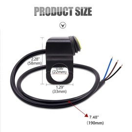 X-STYLE Motorcycle Waterproof Switch with LED 0.9 inch (22 mm) Handle Switch 12V Light Universal On/Off Switch Easy Installation Pack of 1 (Yellow Light)