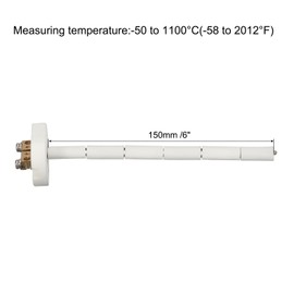 sourcing map 6" K Type Ceramic Kiln Furnace Probe Thermocouple Sensor for Muffle Furnace Oven, High Temperature -50 to 1100°C 2.5x150mm