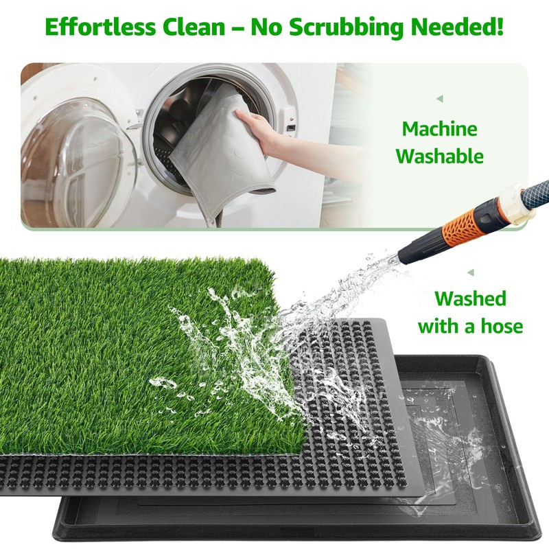 Portable Dog Grass Pad with Tray 20''x30'': Dog Litter Box