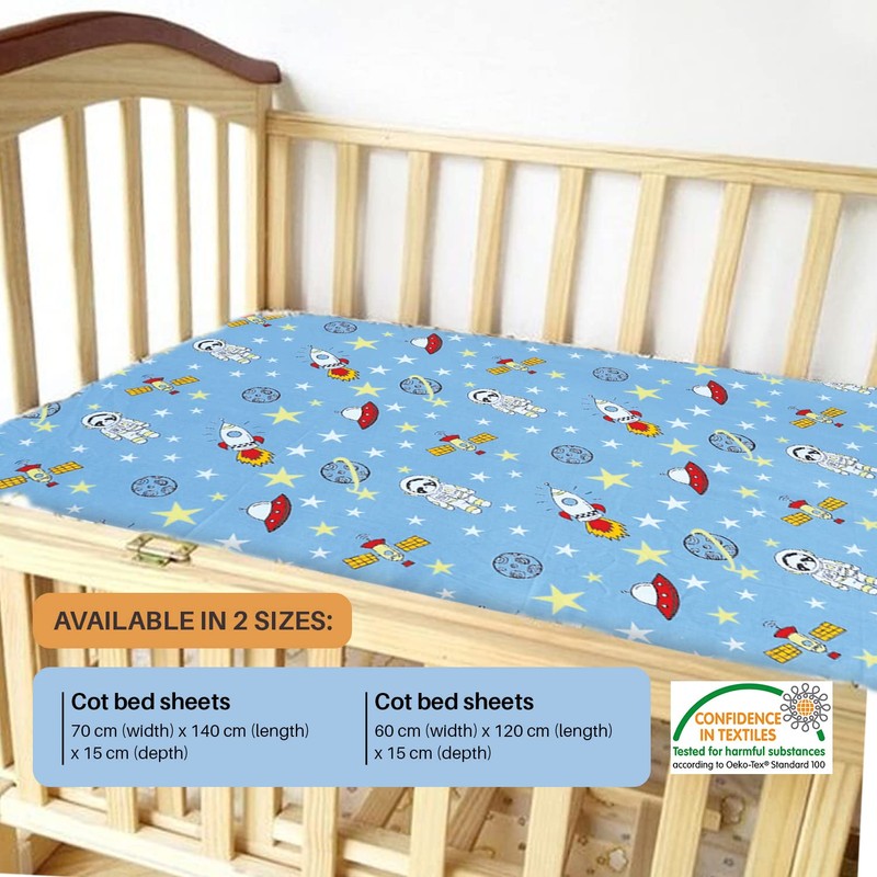 Indus Textiles 2 Pack Cot Bed Fitted Sheets Easy Care
