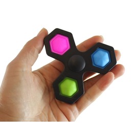 Set of 2 Colored Bubble Pop Fidget Spinner - 2 in 1 Fidget Toy - Bubble Popper Sensory Stress Toys (Random Colors)