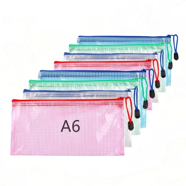 A6 Plastic Wallets File Folder 8Pcs Zip Lock Bags Small